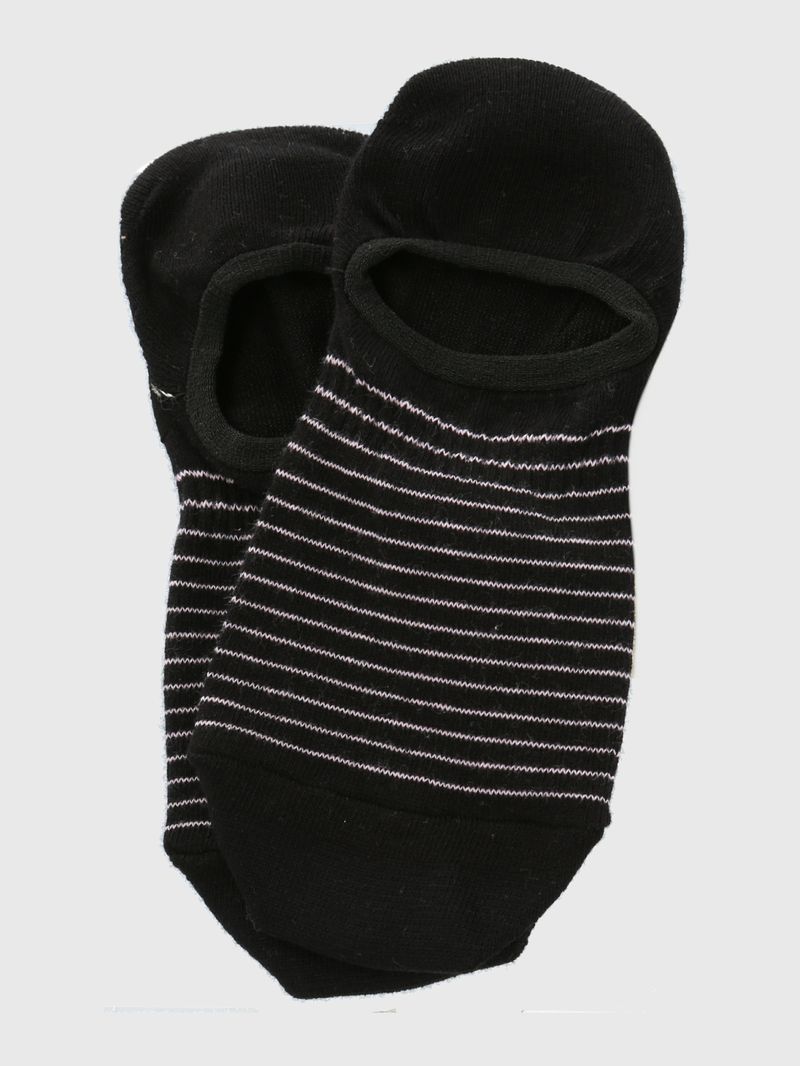 Calcetin-Algodon-Mujer-Inv-Stripes-Negro-Hush-Puppies