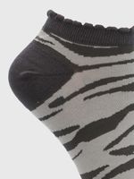 Calcetin-Algodon-Mujer-Ped-St-Zebra-Gris-Hush-Puppies