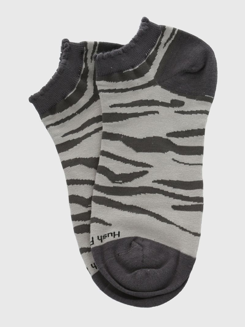 Calcetin-Algodon-Mujer-Ped-St-Zebra-Gris-Hush-Puppies