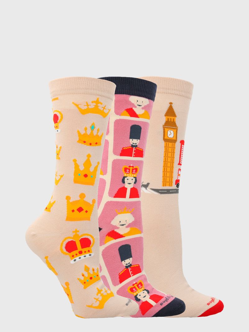 Calcetin-Algodon-Mujer-Pack-Gift-Uk-Multicolor-Hush-Puppies