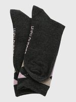 Calcetin Algodón Mujer C Cuff Argyle Gris Hush Puppies