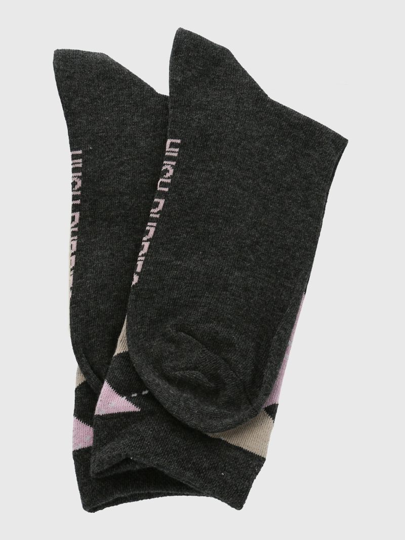 Calcetin Algodón Mujer C Cuff Argyle Gris Hush Puppies