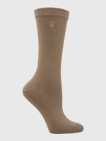 Calcetin-Algodon-Mujer-C-Cuff-Plain-Cafe-Hush-Puppies