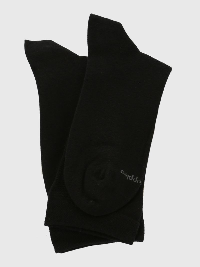 Calcetin-Algodon-Mujer-C-Cuff-Plain-Negro-Hush-Puppies