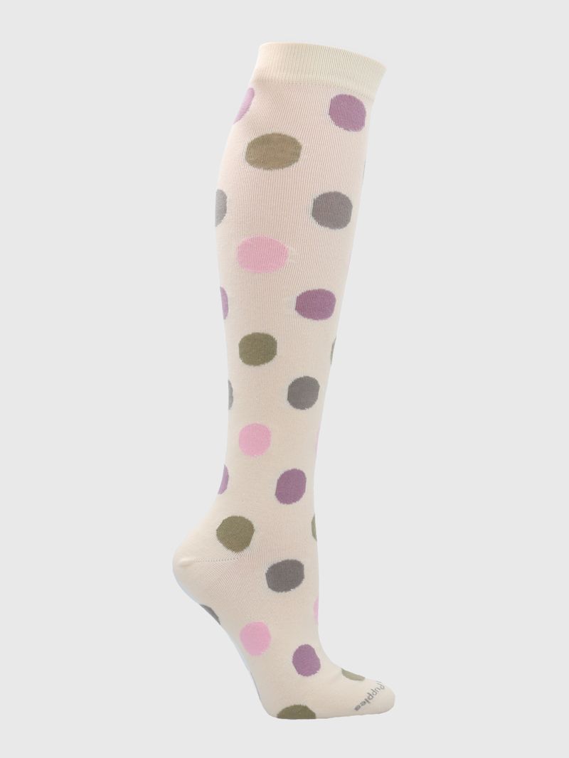 Calcetin-Algodon-Mujer-Kh-Circle-Beige-Crudo-Hush-Puppies