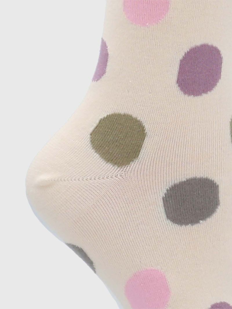 Calcetin-Algodon-Mujer-Kh-Circle-Beige-Crudo-Hush-Puppies