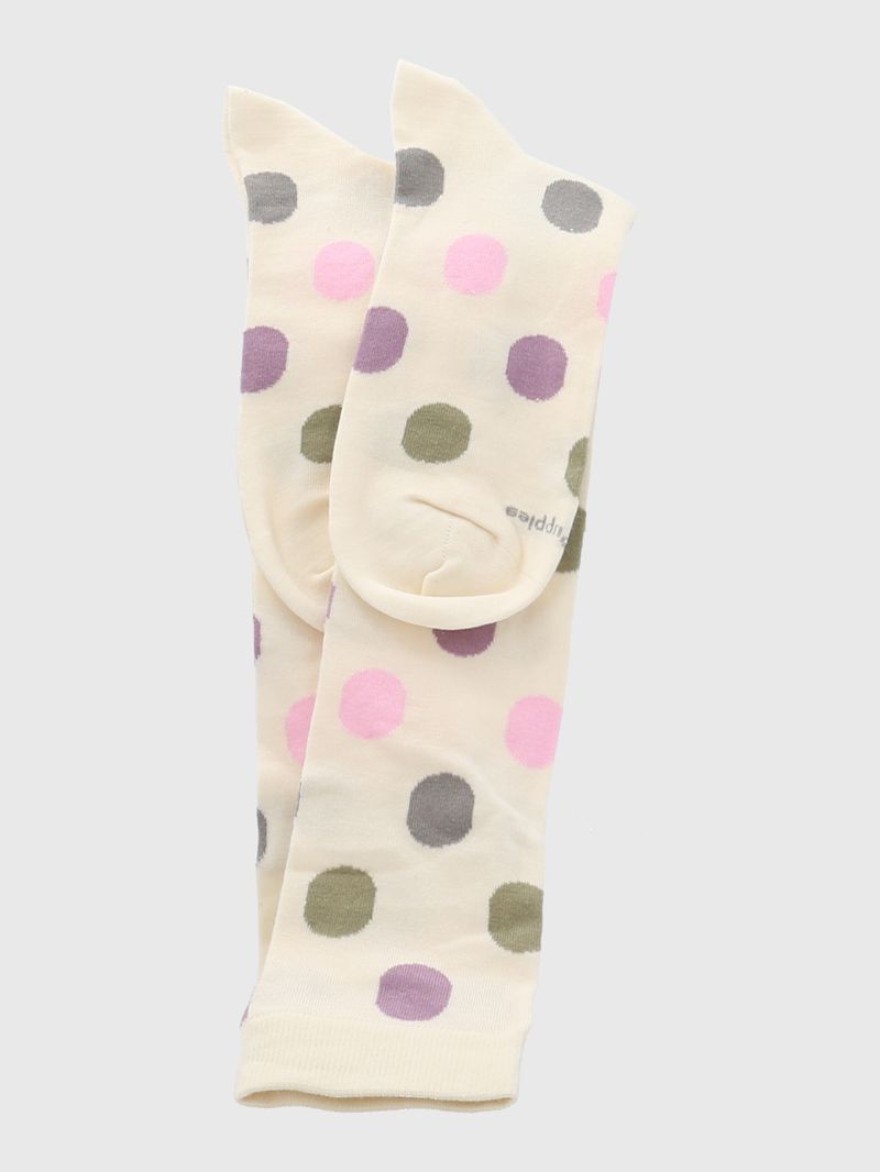 Calcetin-Algodon-Mujer-Kh-Circle-Beige-Crudo-Hush-Puppies