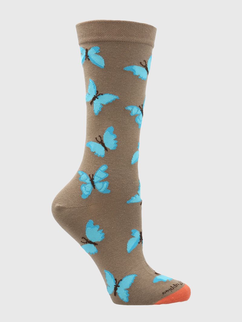 Calcetin-Algodon-Mujer-C-Cuff-Butterfl-Cafe-Hush-Puppies