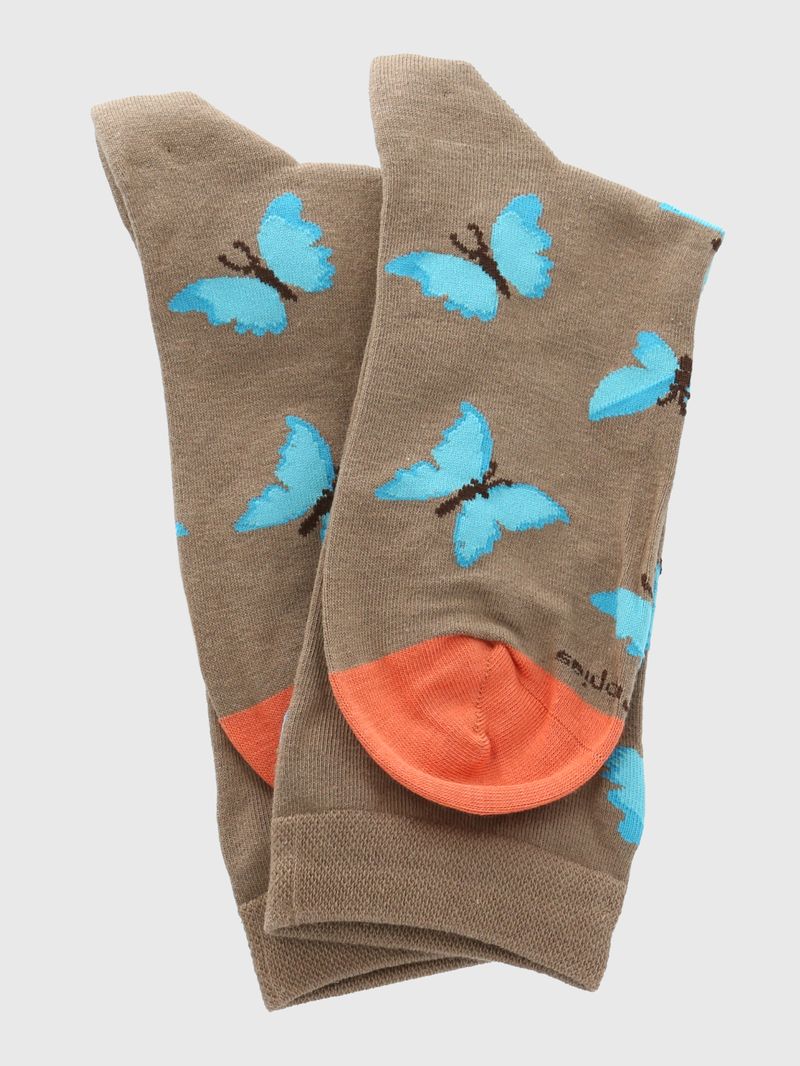Calcetin-Algodon-Mujer-C-Cuff-Butterfl-Cafe-Hush-Puppies