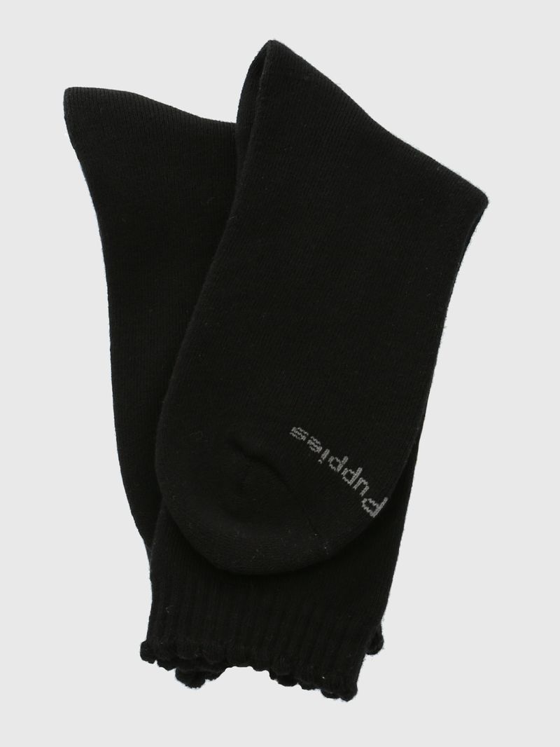 Calcetin-Algodon-Mujer-Heavy-Simple-Negro-Hush-Puppies
