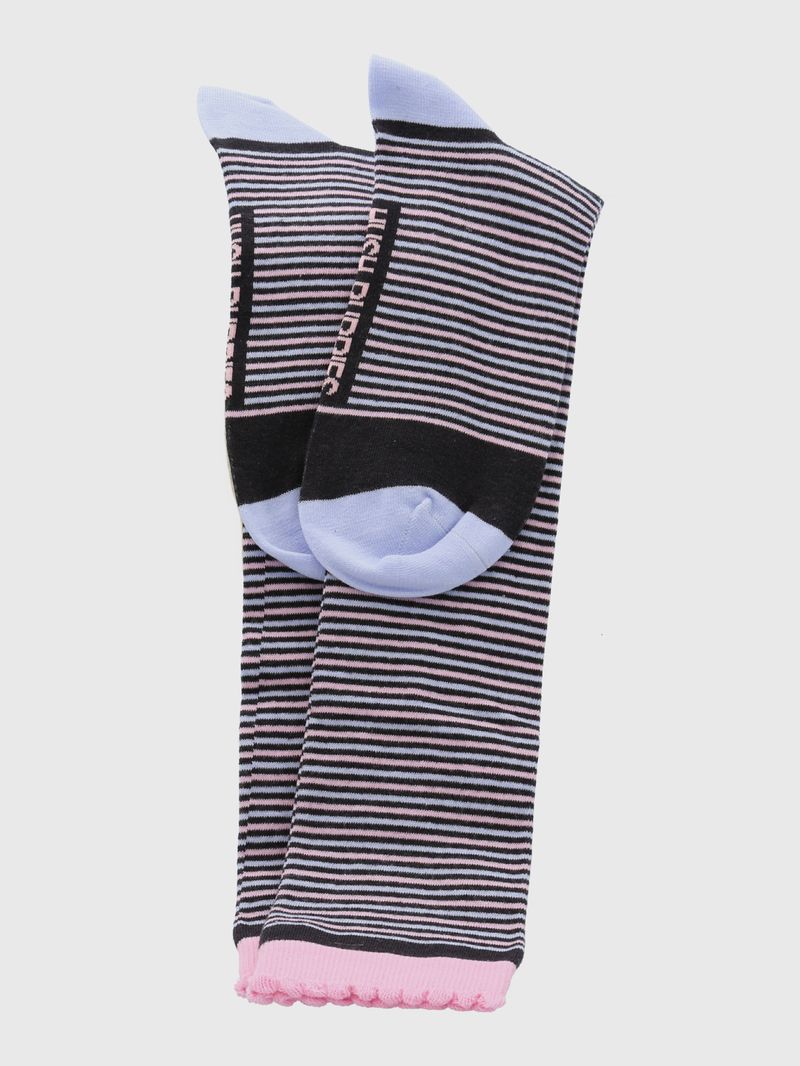 Calcetin-Algodon-Mujer-Kh-St-Lines-Gris-Hush-Puppies
