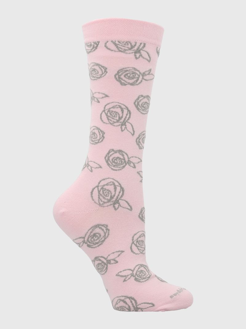 Calcetin Algodón Mujer C Cuff Roses Rosado Hush Puppies