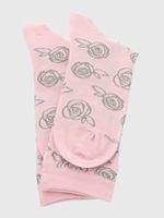 Calcetin Algodón Mujer C Cuff Roses Rosado Hush Puppies