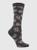 Calcetin Algodón Mujer C Cuff Roses Gris Hush Puppies