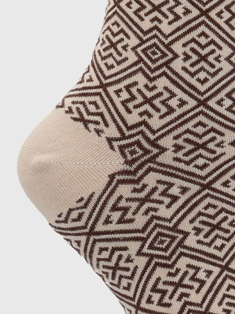 Calcetin-Algodon-Mujer-C-Cuff-Design-Beige-Crudo-Hush-Puppies