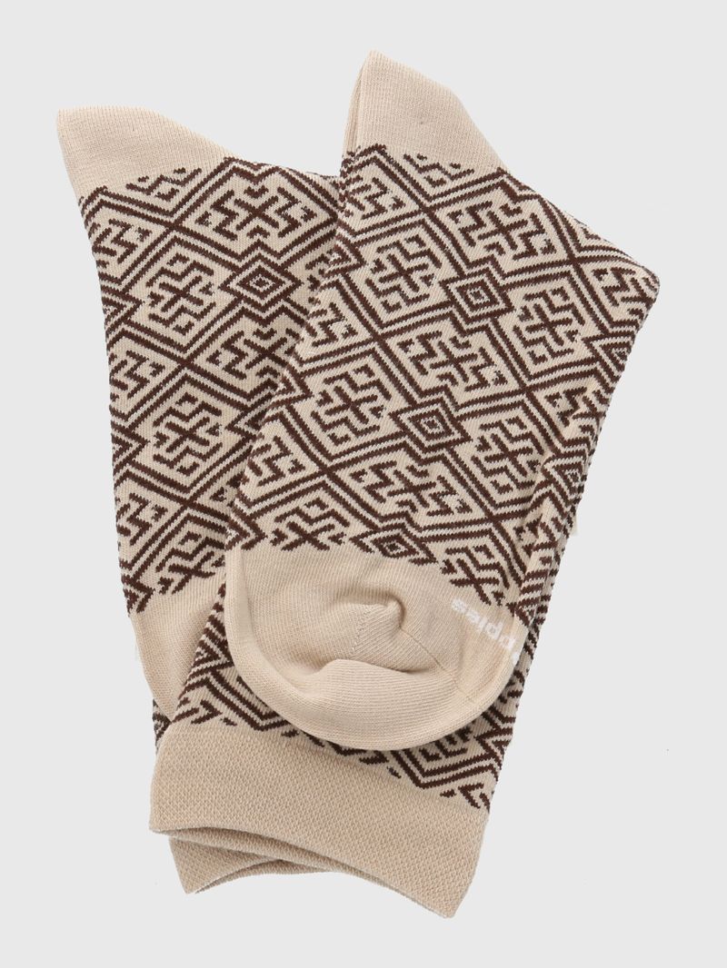 Calcetin-Algodon-Mujer-C-Cuff-Design-Beige-Crudo-Hush-Puppies