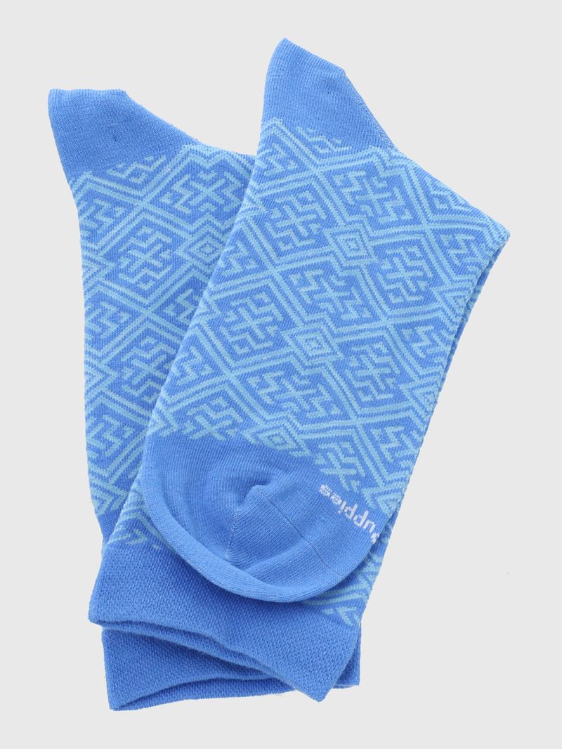 Calcetin-Algodon-Mujer-C-Cuff-Design-Azul-Hush-Puppies