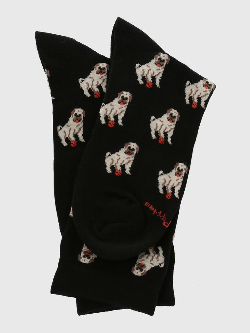Calcetin-Algodon-Mujer-C-Pug-Negro-Hush-Puppies