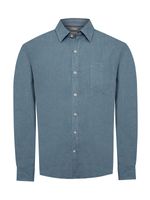 Camisa Lino Hombre Linen Azul Rockford