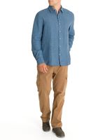 Camisa Lino Hombre Linen Azul Rockford