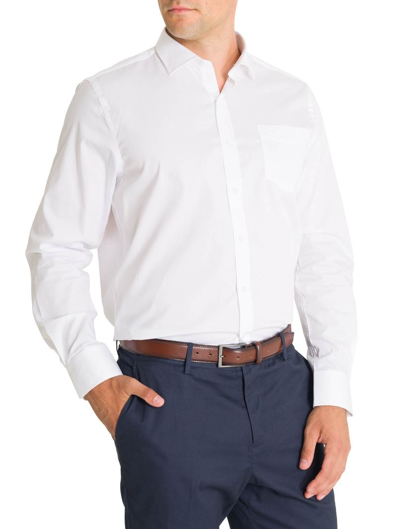 Camisa Cuello Italiano Hombre Easyitsolid Blanco Rockford