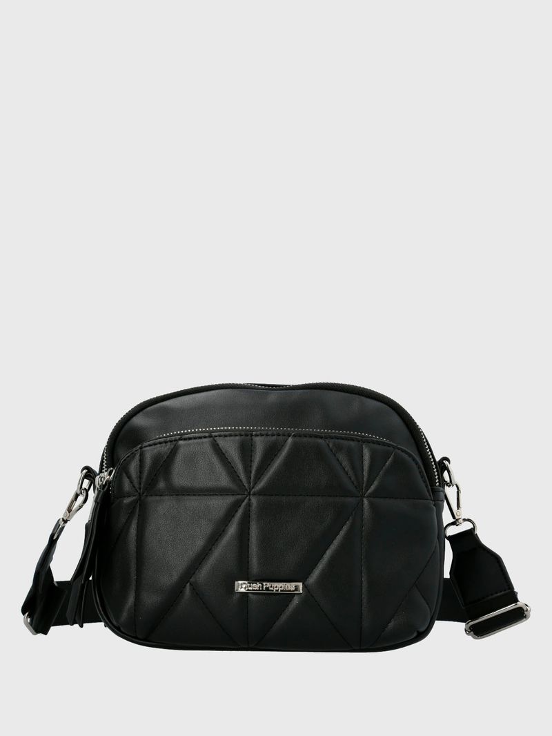 Cartera Ecocuero Mujer Quilt Cross Negro Hush Puppies