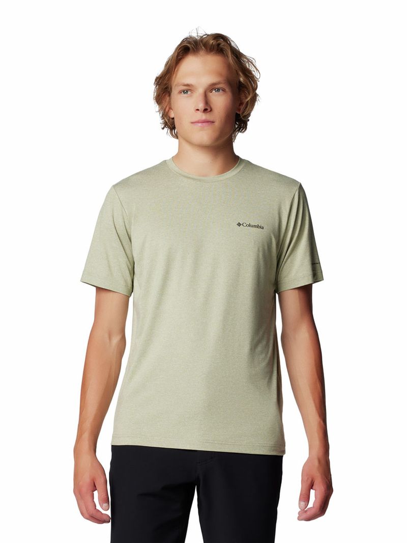 Polera Manga Corta Hombre Tech Trail Crew Neck Verde Columbia