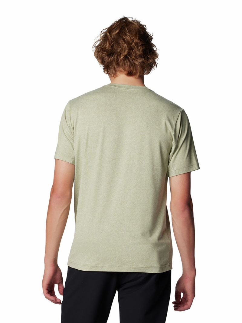 Polera Manga Corta Hombre Tech Trail Crew Neck Verde Columbia
