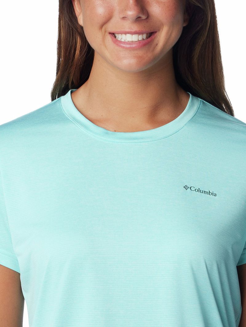 Polera Manga Corta Mujer Columbia Hike Crew Celeste Columbia