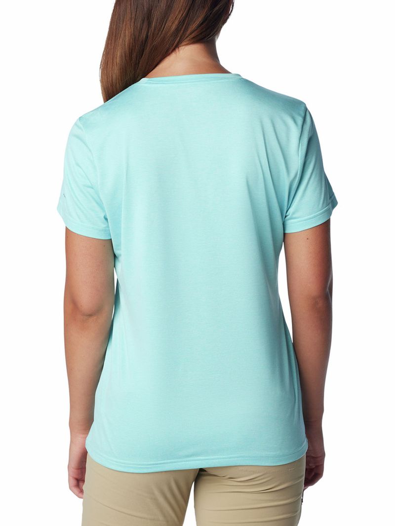 Polera Manga Corta Mujer Columbia Hike Crew Celeste Columbia
