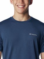 Polera Manga Corta Hombre Tech Trail Crew Neck Azul Columbia