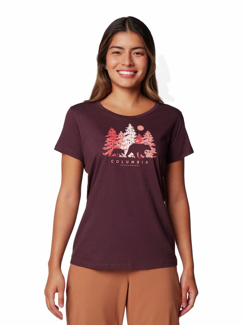 Polera Manga Corta Mujer Daisy Days Graphic Morado Columbia