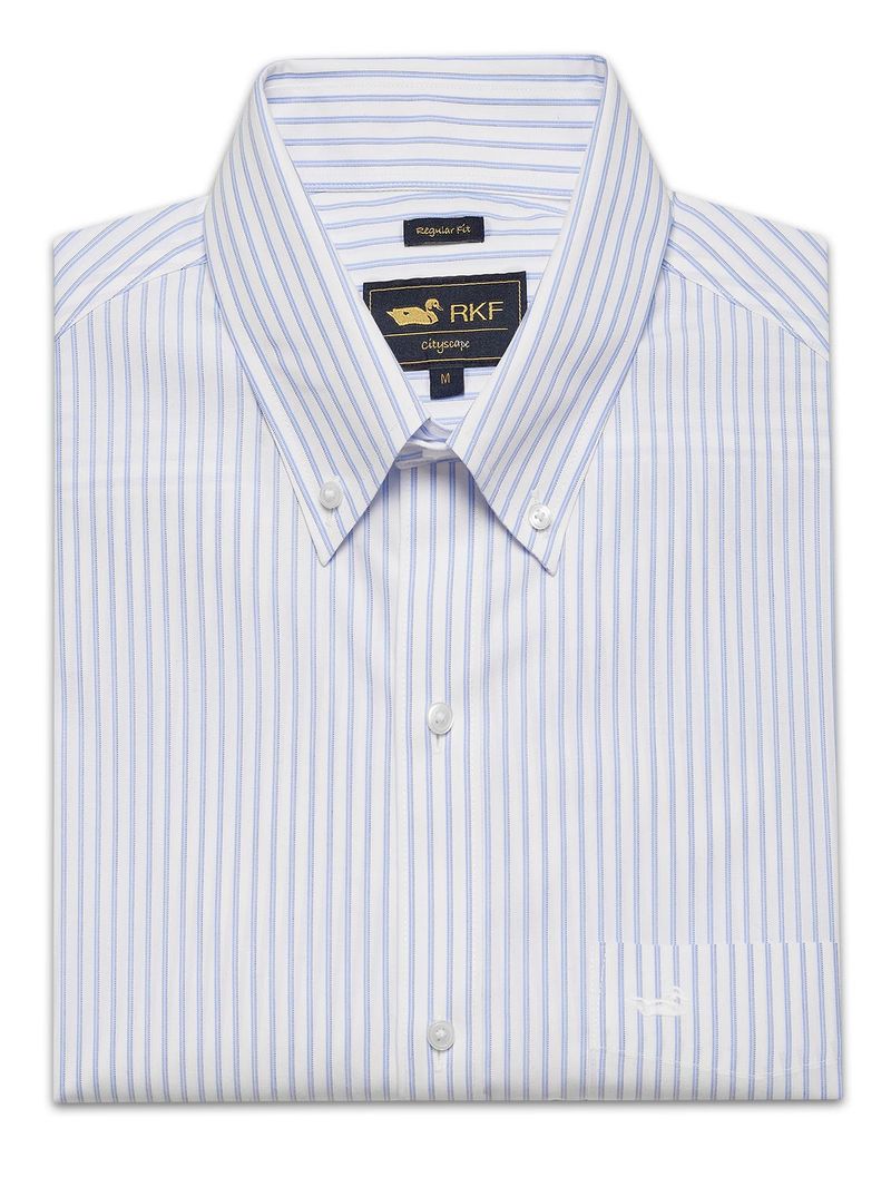 Camisa Cuello Button-Down Hombre Easyiron Celeste Rockford