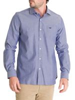 Camisa Algodón Hombre Woolsolid Azul Rockford