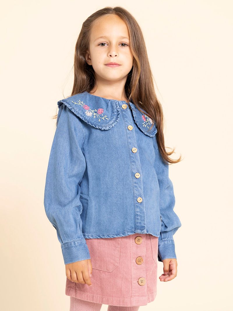 Blusa Manga Larga Niña Matilda Azul