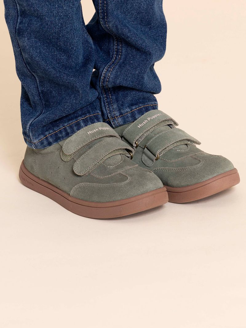 Zapatilla-Cuero-Niño-Clara-K-Verde