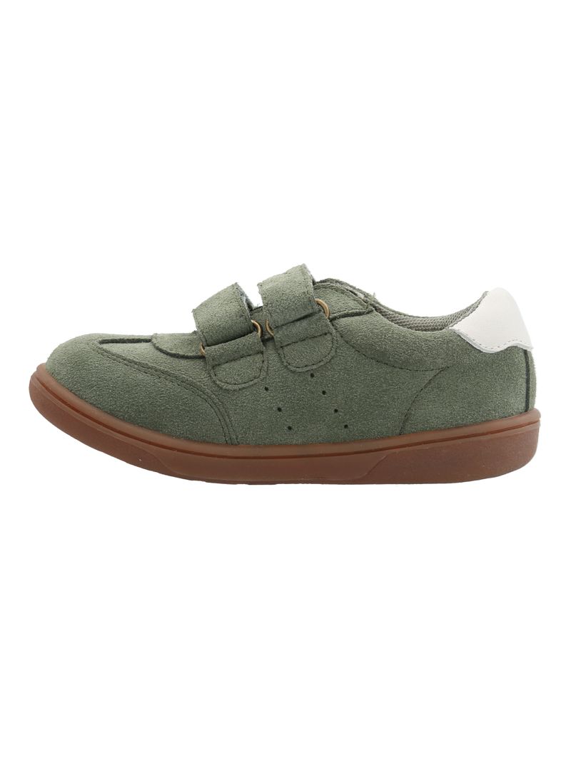 Zapatilla-Cuero-Niño-Clara-K-Verde