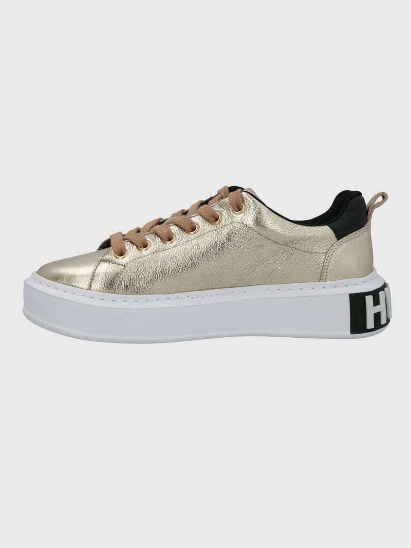 Zapatilla-Cuero-Mujer-Badajoz-Dorada
