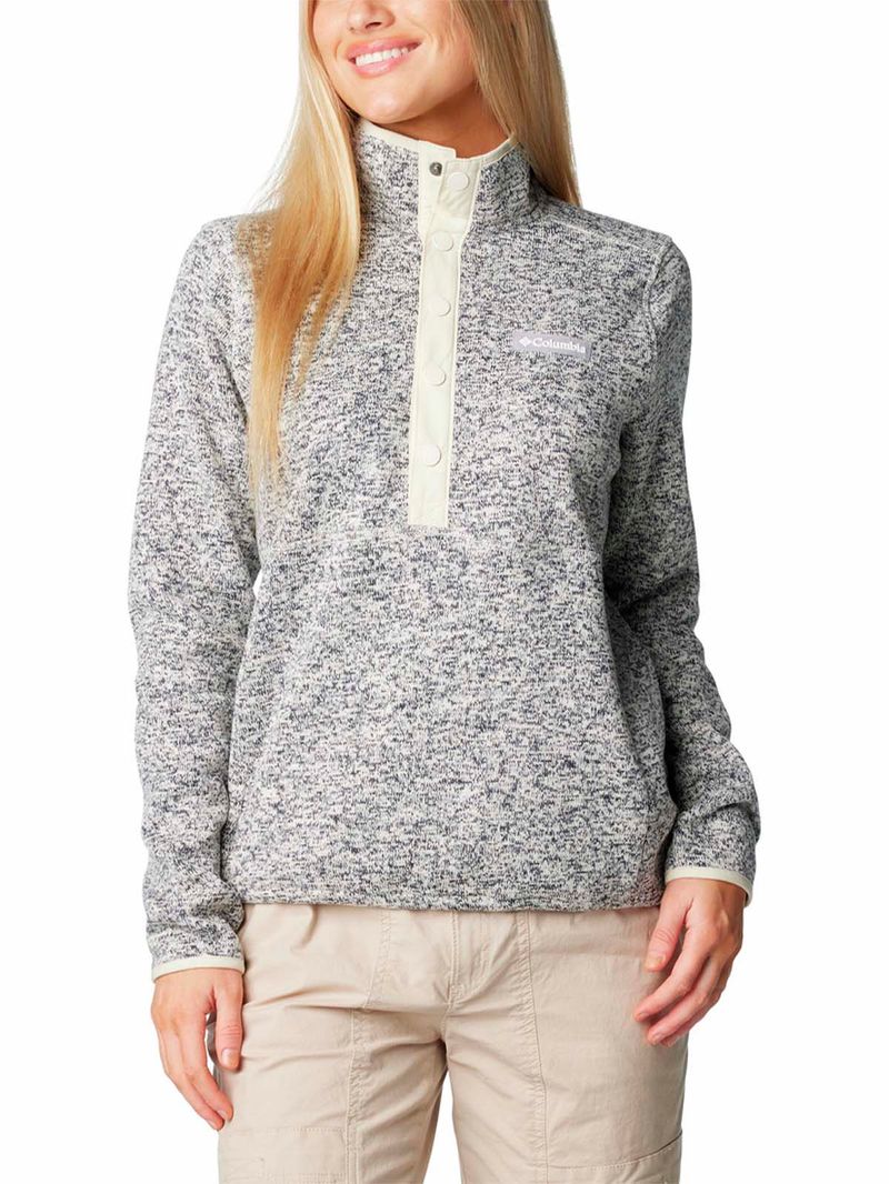 Polar Mujer Sweater Weather Half Snap Blanco Columbia