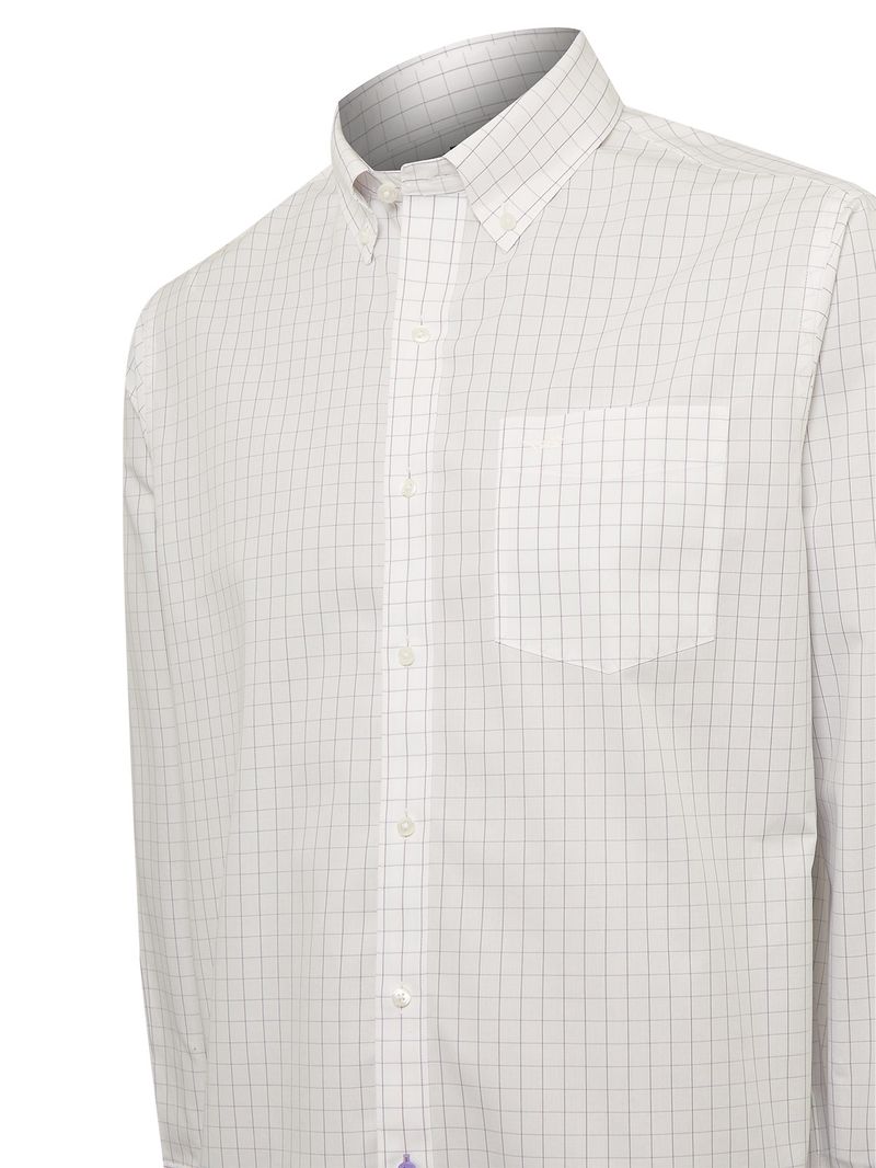 Camisa Cuello Button-Down Hombre WF Blanco a Cuadros Rockford
