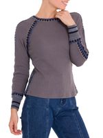 Polera Algodón Orgánico Mujer Maroma Azul Rockford