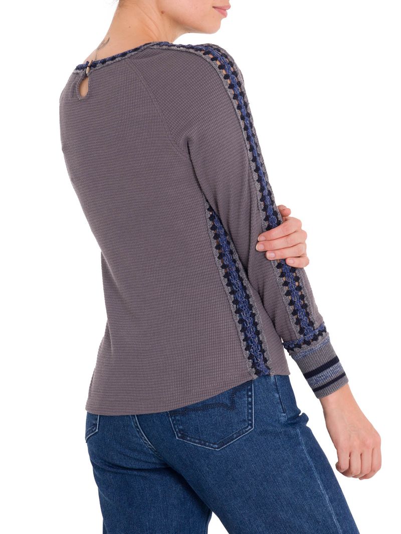 Polera Algodón Orgánico Mujer Maroma Azul Rockford