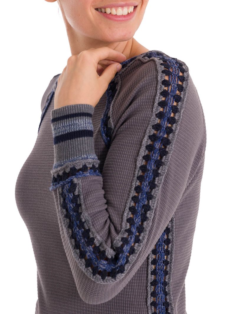 Polera Algodón Orgánico Mujer Maroma Azul Rockford