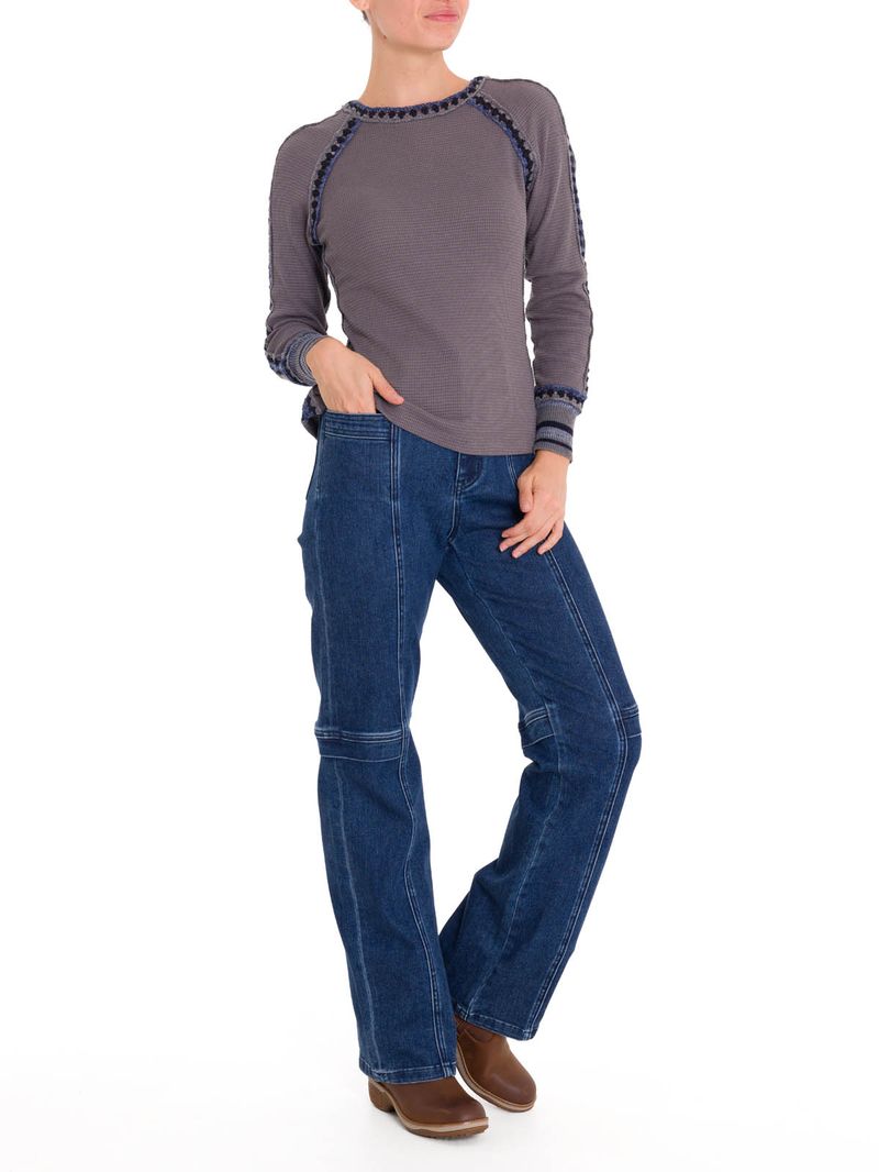 Polera Algodón Orgánico Mujer Maroma Azul Rockford