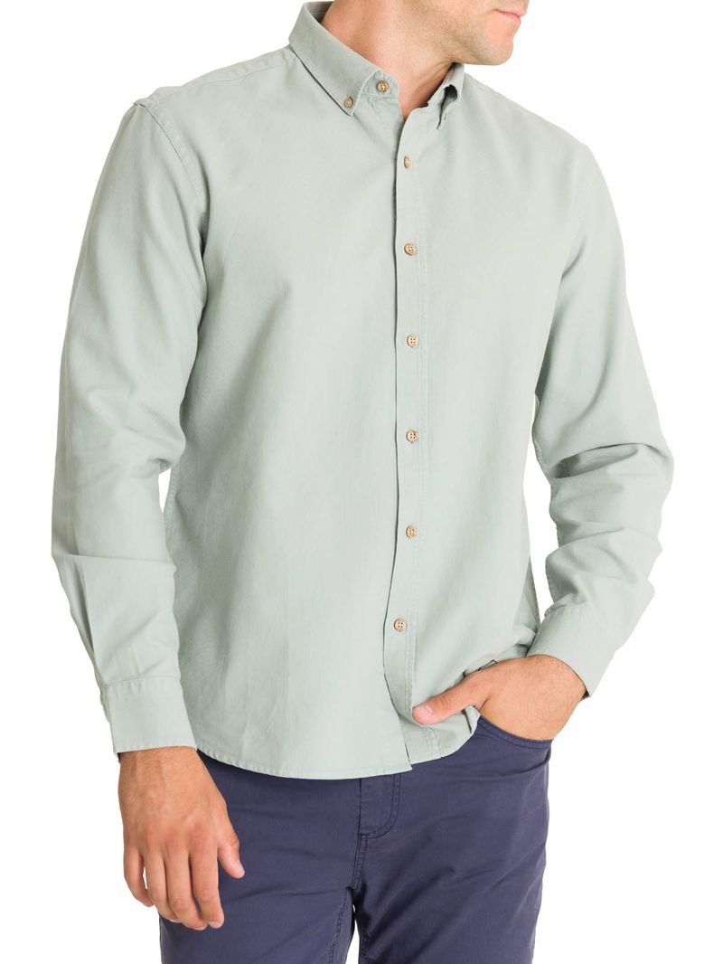 Camisa-Algodon-Organico-Hombre-Hunter-Verde-Rockford