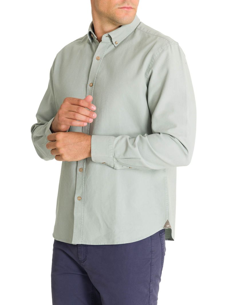 Camisa-Algodon-Organico-Hombre-Hunter-Verde-Rockford