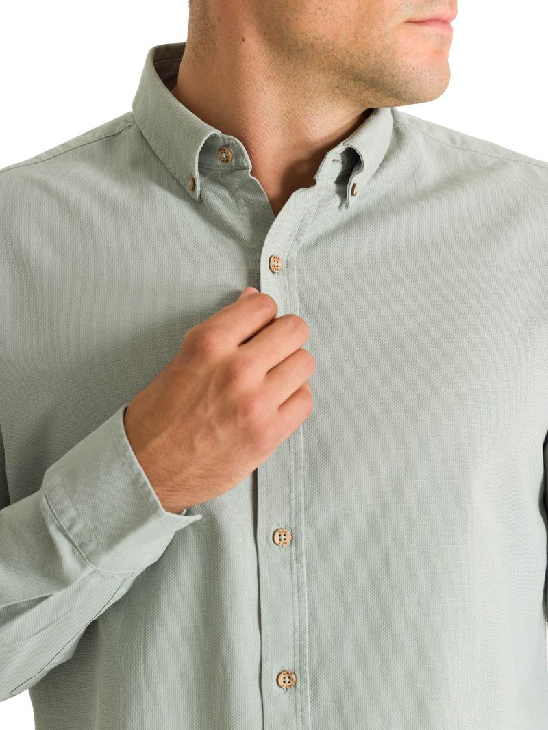 Camisa-Algodon-Organico-Hombre-Hunter-Verde-Rockford