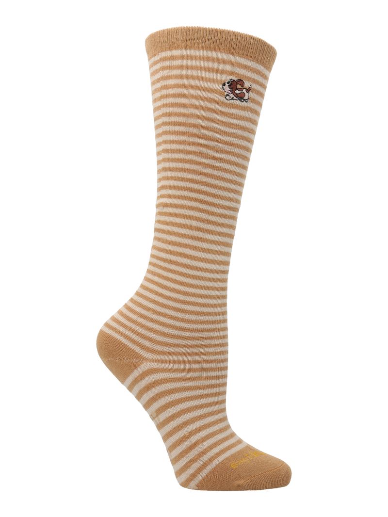 Calcetin-Algodon-Niño-Kh-Stripes-Dog-Beige-Crudo-Hush-Puppies