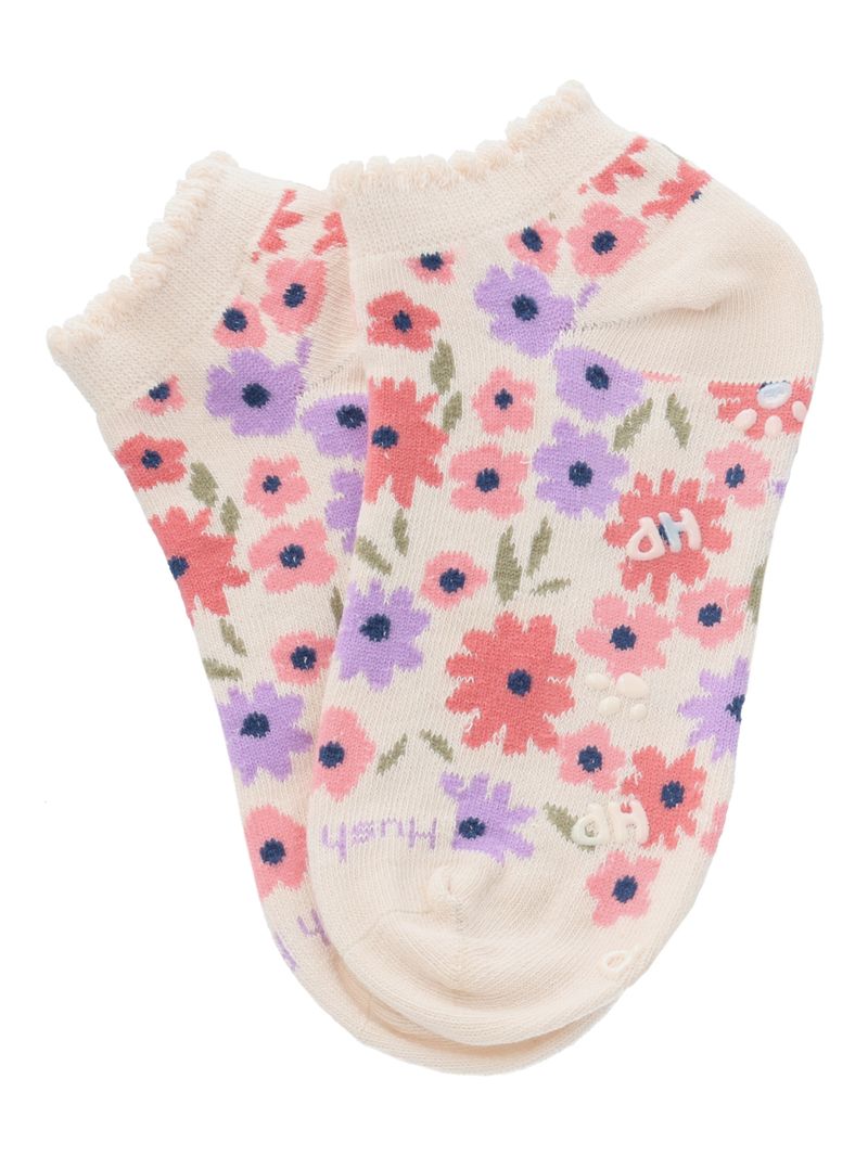 Calcetin Algodón Niña Ped St Flowers Rosado Hush Puppies