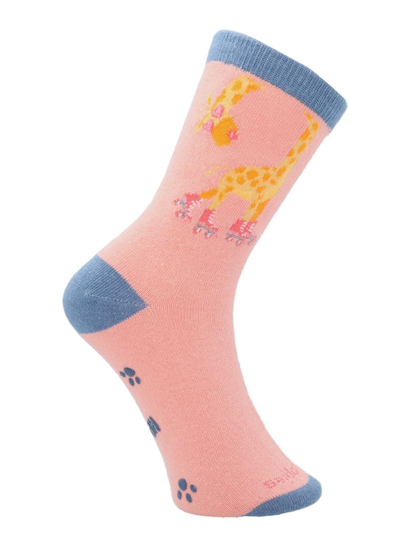 Calcetin Algodón Niña C Fun Giraffe Rosado Hush Puppies